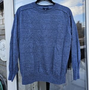 Peter Millar Linen And Merino Wool Blend Blue Sweater - Size M